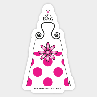 The Katy Bag / Pink Peppermint Polka Dot Sticker